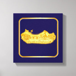 Lienzo Encanto de Puentes Arqueados de Amsterdam Dorado