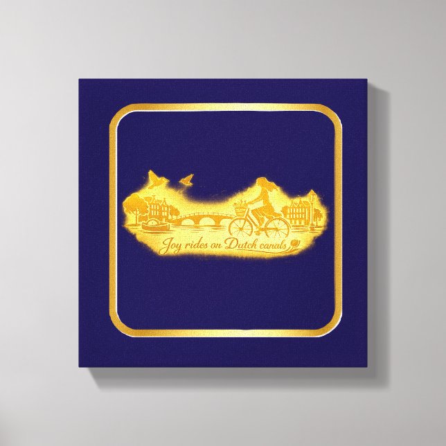 Lienzo Encanto de Puentes Arqueados de Amsterdam Dorado (Anverso)