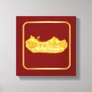 Lienzo Encanto de Puentes Arqueados de Amsterdam Dorado