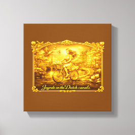 Lienzo Encanto de Puentes Arqueados de Amsterdam Dorado