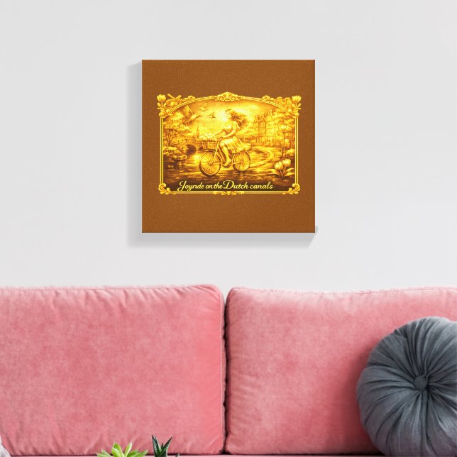 Lienzo Encanto de Puentes Arqueados de Amsterdam Dorado (Insitu (Sala de estar))