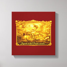 Lienzo Encanto de Puentes Arqueados de Amsterdam Dorado