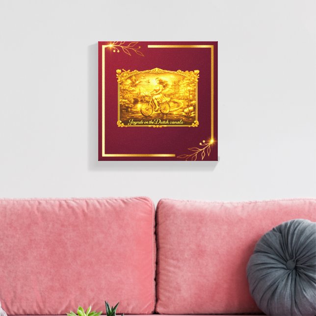 Lienzo Encanto de Puentes Arqueados de Amsterdam Dorado (Insitu (Sala de estar))
