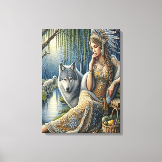 Lienzo Encanto iluminado por luna en el bosque místico18x (Anverso)