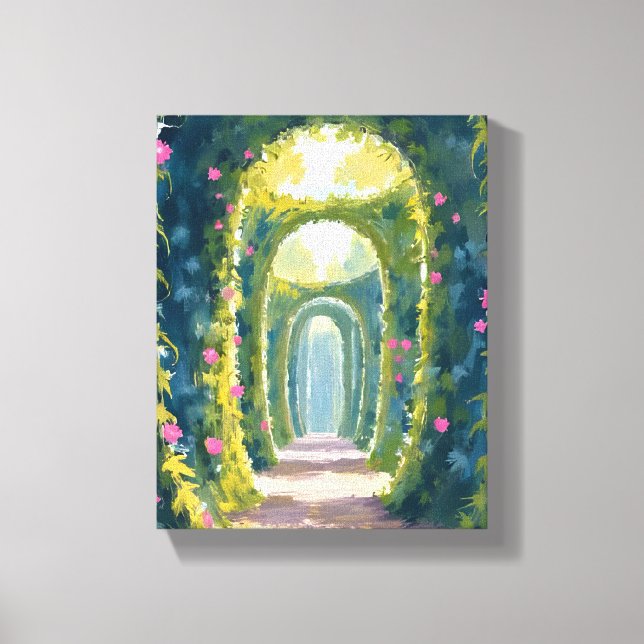 Lienzo Enchanted Garden | Floral Archway Painting (Anverso)