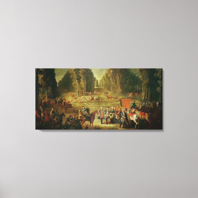 Lienzo Encuentro de la cacería de Puits-du-Roi en Compieg (Anverso)