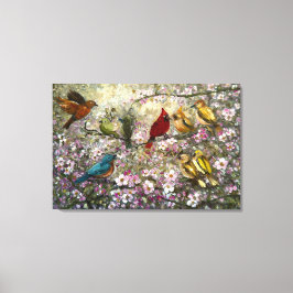 Lienzo Encuentro de primavera: Regalos de pájaros cantore