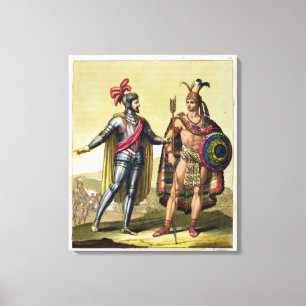 Lienzo Encuentro entre Hernando Cortes (1485-1547)