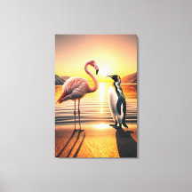 Encuentro Flamingo y Penguin Sunset