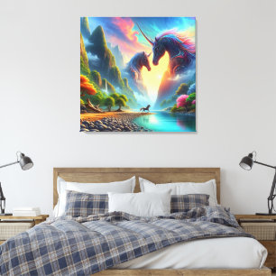 Lienzo Encuentro majestuoso en un colorido valle - Elegan