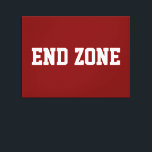Lienzo END ZONE Fun Athletic Football Text On Deep Red<br><div class="desc">This sporty football design features white athletic END ZONE text against deep red background.  The colors and text in this design can be personalized.</div>
