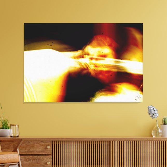 Lienzo Energía abstracta amarilla y negra (Insitu (Sala de estar))