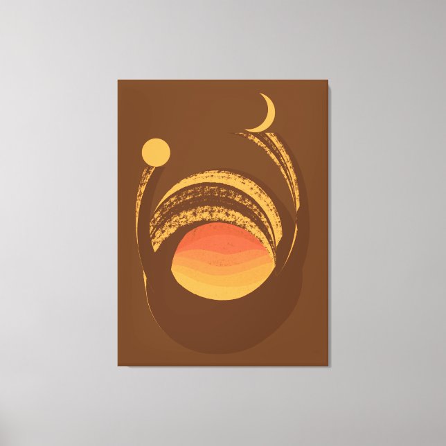 Lienzo Energía Cálida Dualidad Sol y Luna Abstracto (Anverso)