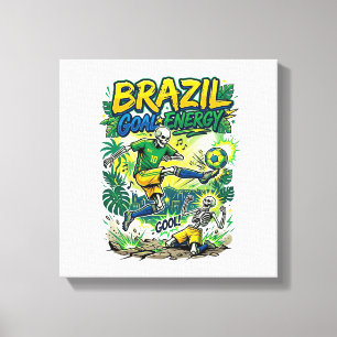 Lienzo Energía de Gol de Brasil Esqueleto Delantero Nacio
