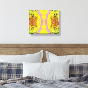 Lienzo Energía Universal del Amor Amarillo Rosa Abstracto
