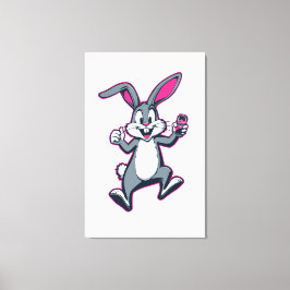 Lienzo Energy Bunny Canvas – Cute Rabbit Kids Wall Art