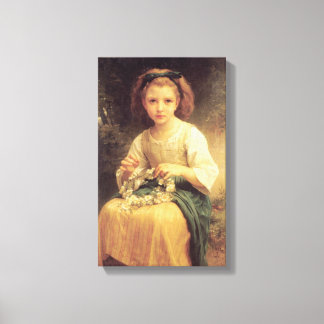 Lienzo Enfant tressant une couronne de William Bouguereau