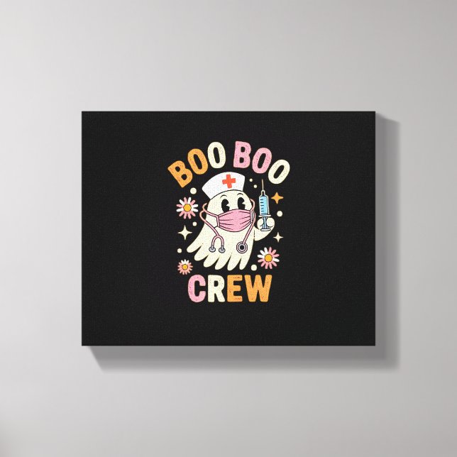 Lienzo Enfermera de Boo Boo de Halloween camiseta esencia (Anverso)