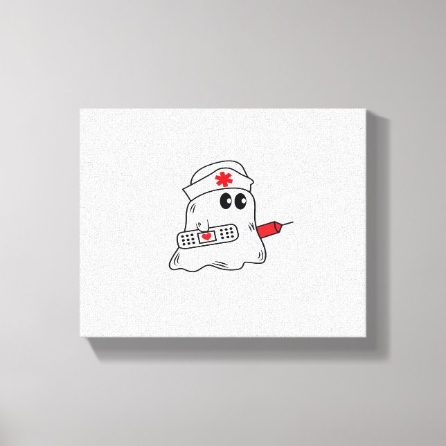 Lienzo Enfermera de Boo Boo de Halloween Ghost divertida  (Anverso)
