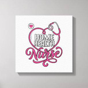 Lienzo Enfermera de Salud en Casa Diseño de Camiseta de E