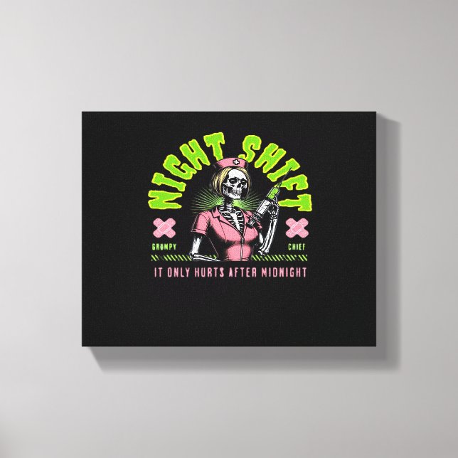 Lienzo Enfermera de turno nocturno - Ideas de regalo de l (Anverso)