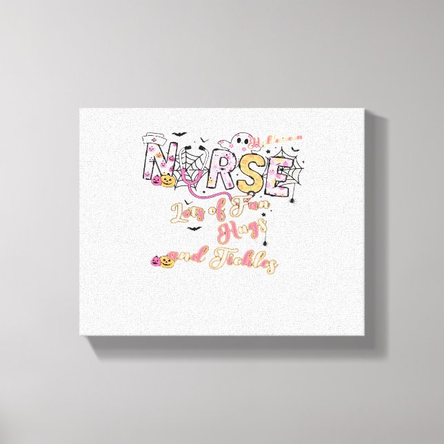 Lienzo Enfermera pediátrica Diversión Halloween Diseño Es (Anverso)