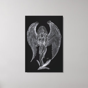 Lienzo Engel Bleistiftzeichnung Diseño en blanco y negro