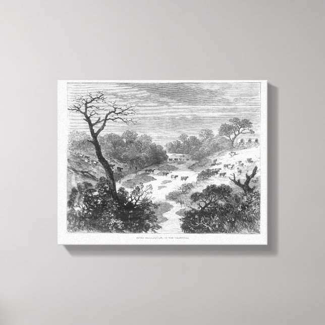 Lienzo Engrase antiguo- Paisaje con ganado (Anverso)
