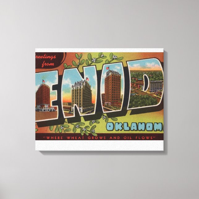 Lienzo Enid, OklahomaEscenas de letras grandesEnid, OK (Anverso)