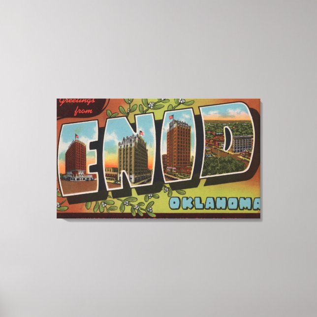 Lienzo Enid, OklahomaEscenas de letras grandesEnid, OK (Anverso)