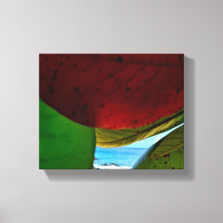 Lienzo Enmarcado por la naturaleza - Hojas tropicales y l