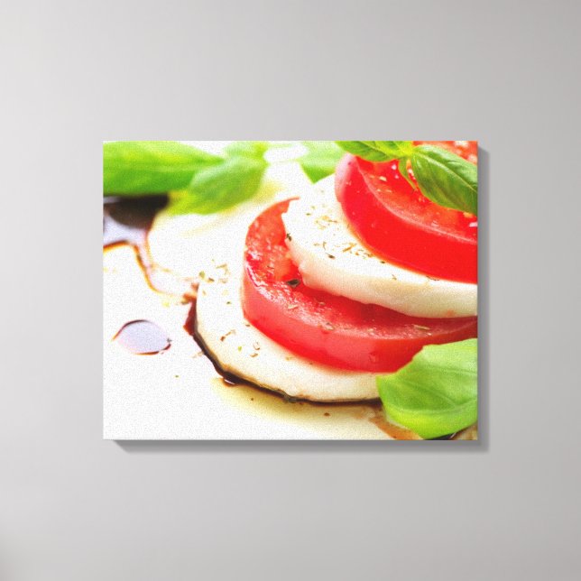 Lienzo Ensalada Caprese. Cortes de tomate y Mozzarella (Anverso)