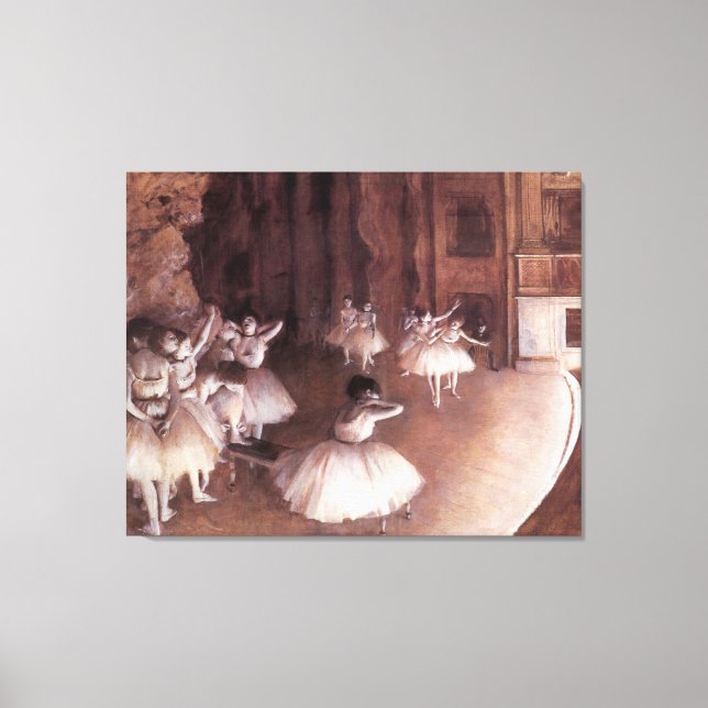 Lienzo Ensayo de ballet en el escenario de Edgar Degas (Anverso)