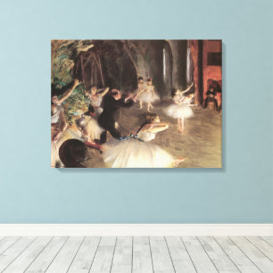 Lienzo Ensayo en el escenario de Edgar Degas