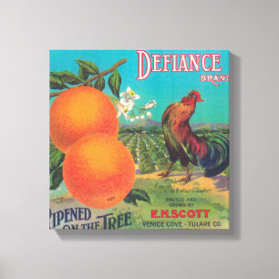 Lienzo Ensenada anaranjada de LabelVenice del desafío, CA