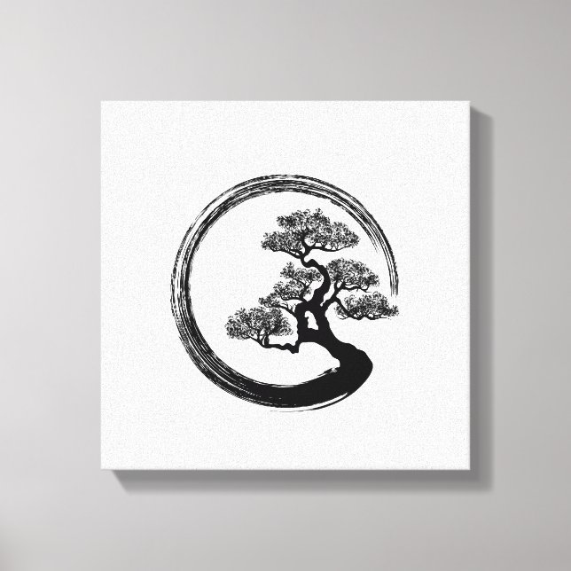 Lienzo Enso Zen Circle y Bonsai Tree (Anverso)