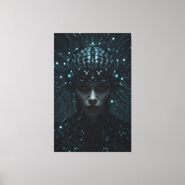 Lienzo Entidad neuronal cibernética (Anverso)