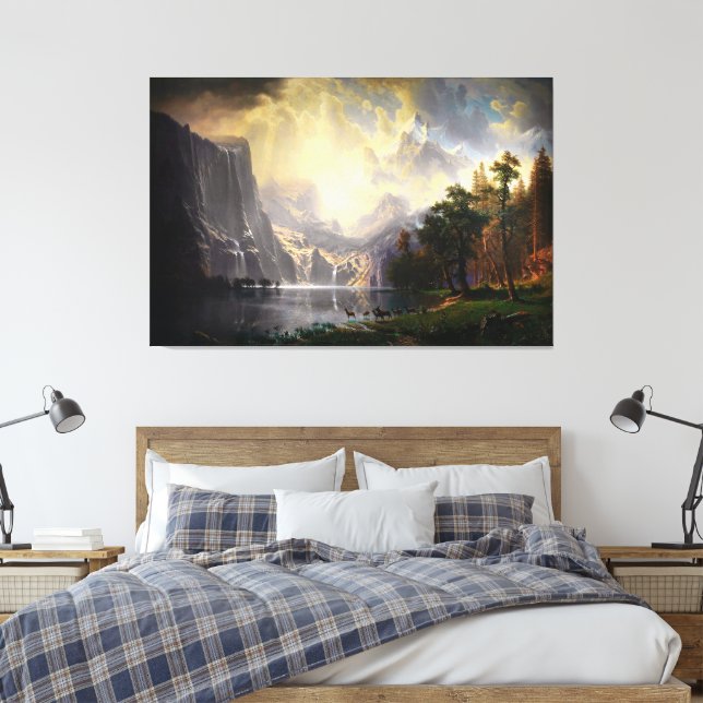 Lienzo Entre Sierra Nevada por Albert Bierstadt (Insitu(Dormitorio))
