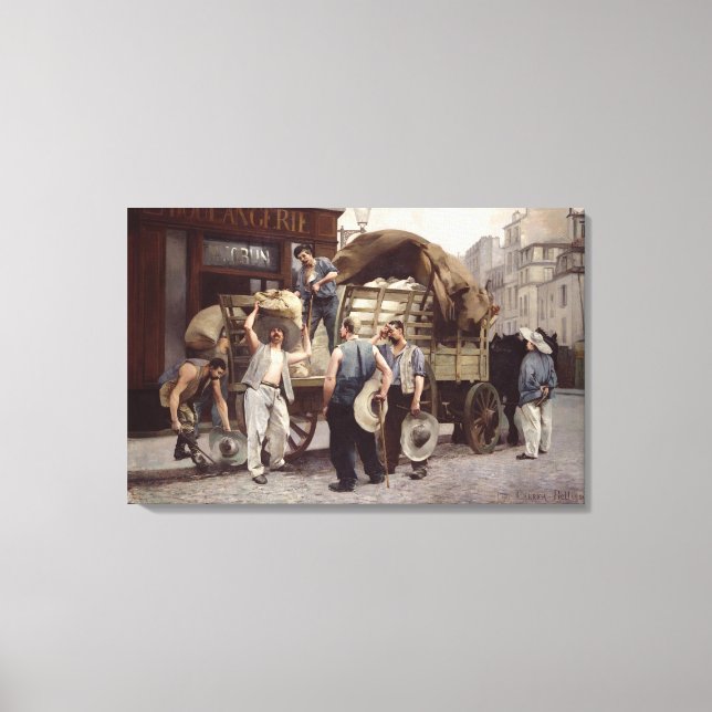 Lienzo Entregando harina, 1885 (Anverso)