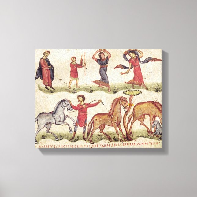 Lienzo Entrenadores de caballos (Anverso)