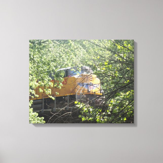 Lienzo Entrenar a través del bosque (Anverso)