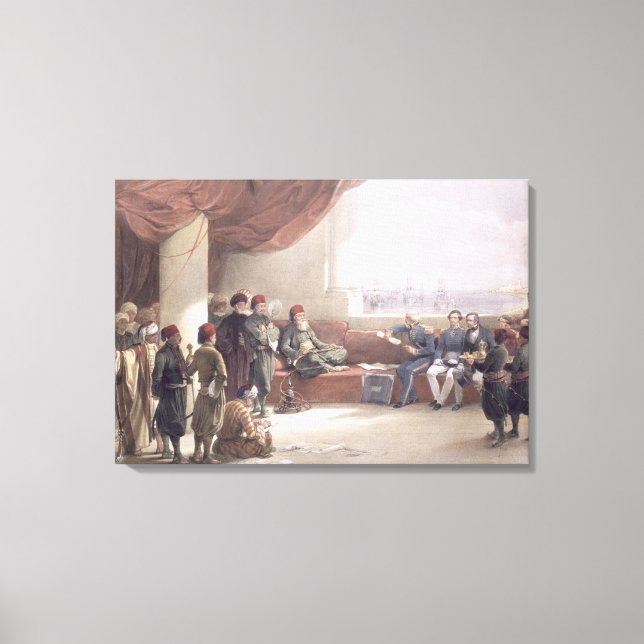 Lienzo Entrevista con el Viceroy de Egipto en su palacio (Anverso)