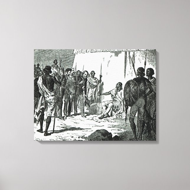 Lienzo Entrevista del Sr. Rassam con el Rey Theodore (Anverso)