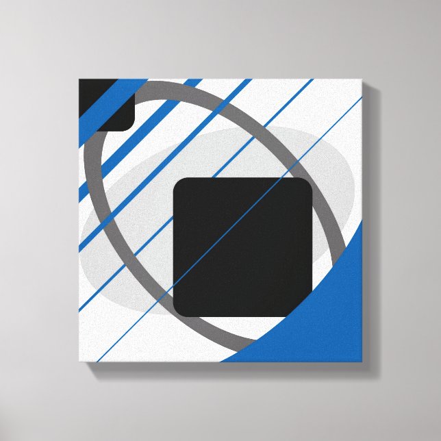 Lienzo Envuelto Azul Gris Negro Fuera Blanco - Mod (Anverso)