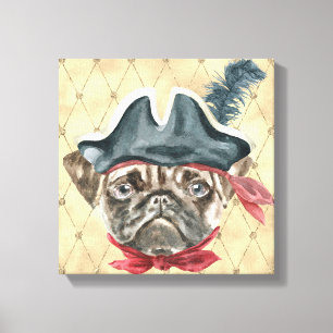 Lienzo envuelto Blackface el pirata Pug
