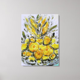 Lienzo envuelto (brillante) de color amarillo prem