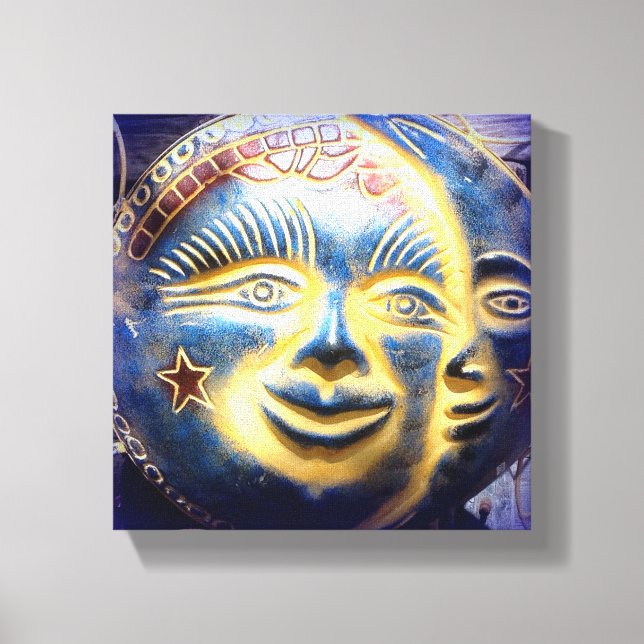 lienzo envuelto con cara de sol/ luna (Anverso)