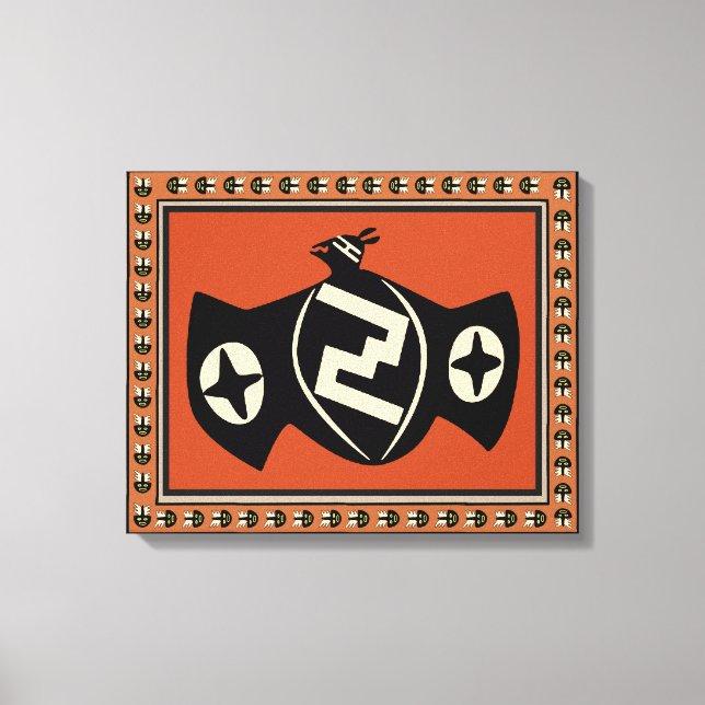 Lienzo envuelto con diseño de murciélago pájaro Mi (Anverso)