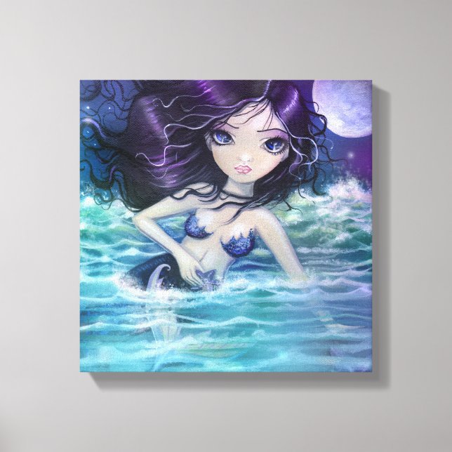 Lienzo envuelto con impresión artística de sirena  (Anverso)