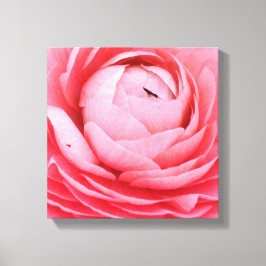 Lienzo envuelto de 12" x 12" - Flor rosa